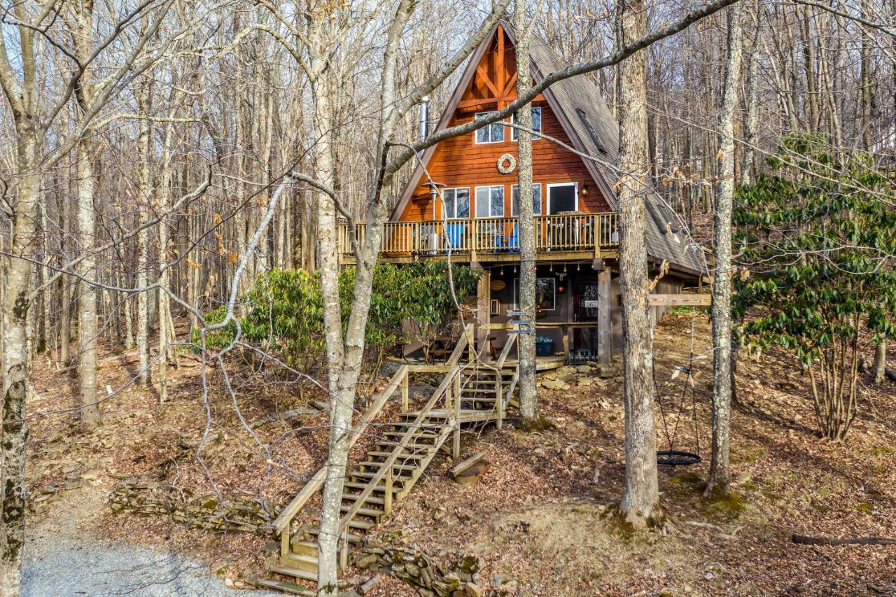 A-Frame Cabin With Hot Tub 1 Mi To Beech Mountain! Eksteriør bilde